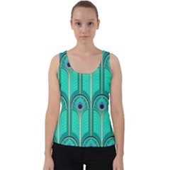 Gradient Art Deco Pattern Design Velvet Tank Top by artworkshop