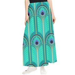 Gradient Art Deco Pattern Design Maxi Chiffon Skirt by artworkshop