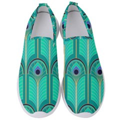 Gradient Art Deco Pattern Design Men s Slip On Sneakers by artworkshop