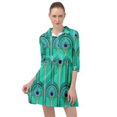 Gradient Art Deco Pattern Design Mini Skater Shirt Dress by artworkshop