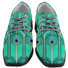 Gradient Art Deco Pattern Design Women Heeled Oxford Shoes by artworkshop