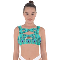 Gradient Art Deco Pattern Design Bandaged Up Bikini Top by artworkshop