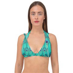 Gradient Art Deco Pattern Design Double Strap Halter Bikini Top by artworkshop