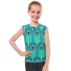 Gradient Art Deco Pattern Design Kids  Mesh Tank Top by artworkshop