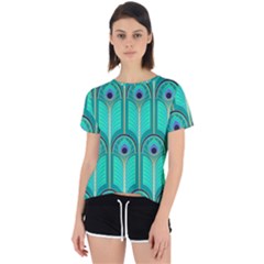 Gradient Art Deco Pattern Design Open Back Sport Tee by artworkshop