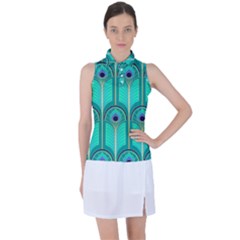 Gradient Art Deco Pattern Design Women s Sleeveless Polo Tee by artworkshop