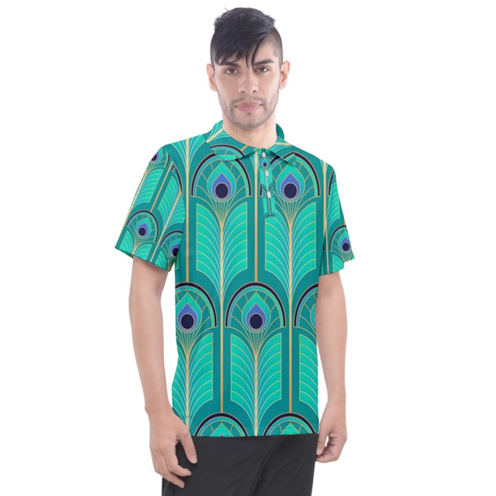 Gradient Art Deco Pattern Design Men s Polo Tee