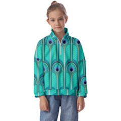 Gradient Art Deco Pattern Design Kids  Half Zip Hoodie by artworkshop