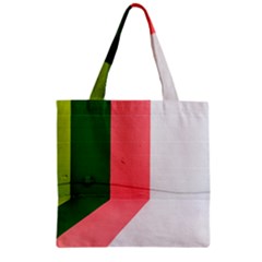 Green Pink Interior Paint Zipper Grocery Tote Bag by artworkshop