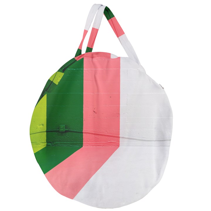 Green Pink Interior Paint Giant Round Zipper Tote