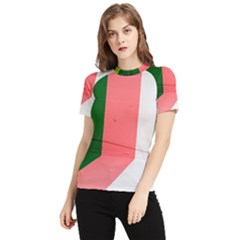 Green Pink Interior Paint Women s Short Sleeve Rash Guard