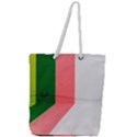 Green Pink Interior Paint Full Print Rope Handle Tote (Large) View1