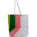 Green Pink Interior Paint Full Print Rope Handle Tote (Large) View2