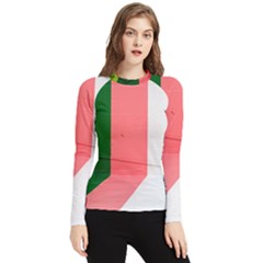 Green Pink Interior Paint Women s Long Sleeve Rash Guard