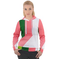 Green Pink Interior Paint Women s Overhead Hoodie