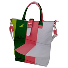 Green Pink Interior Paint Buckle Top Tote Bag by artworkshop