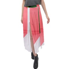 Green Pink Interior Paint Velour Split Maxi Skirt by artworkshop