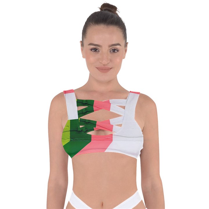 Green Pink Interior Paint Bandaged Up Bikini Top