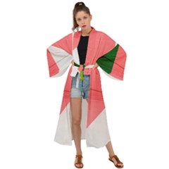 Green Pink Interior Paint Maxi Kimono by artworkshop