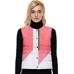 Green Pink Interior Paint Women s Short Button Up Puffer Vest by artworkshop