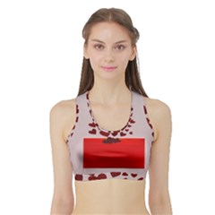 Love Envelope Logo Valentine Sports Bra With Border by artworkshop