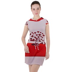 Love Envelope Logo Valentine Drawstring Hooded Dress by artworkshop