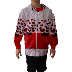 Love Envelope Logo Valentine Kids  Hooded Windbreaker by artworkshop