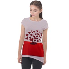 Love Envelope Logo Valentine Cap Sleeve High Low Top by artworkshop