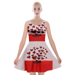 Love Envelope Logo Valentine Velvet Skater Dress by artworkshop