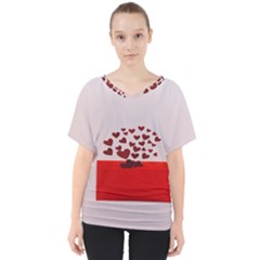 Love Envelope Logo Valentine V-neck Dolman Drape Top by artworkshop