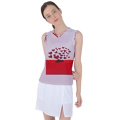 Love Envelope Logo Valentine Women s Sleeveless Sports Top by artworkshop