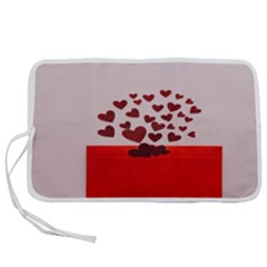 Love Envelope Logo Valentine Pen Storage Case (l) by artworkshop