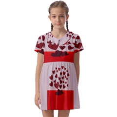 Love Envelope Logo Valentine Kids  Asymmetric Collar Dress by artworkshop