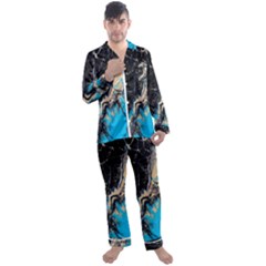 Mixing Acrylic Paints Men s Long Sleeve Satin Pajamas Set by artworkshop