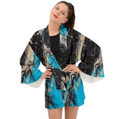 Mixing Acrylic Paints Long Sleeve Kimono by artworkshop