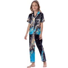 Mixing Acrylic Paints Kids  Satin Short Sleeve Pajamas Set by artworkshop