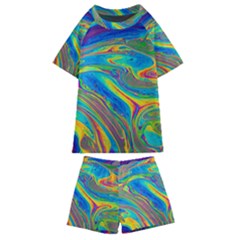 My Bubble Project Fit To Screen Kids  Swim Tee And Shorts Set by artworkshop