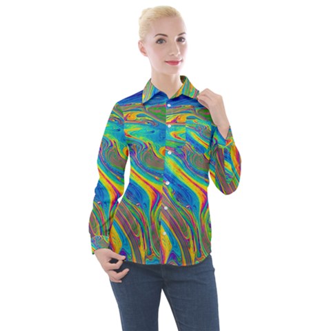 My Bubble Project Fit To Screen Women s Long Sleeve Pocket Shirt by artworkshop