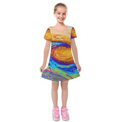 My Bubble Project Kids  Short Sleeve Velvet Dress by artworkshop