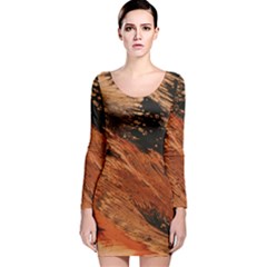 Painting Wallpaper Long Sleeve Velvet Bodycon Dress by artworkshop