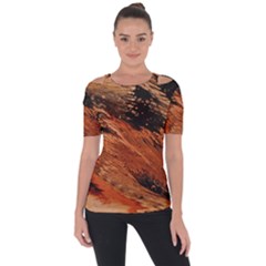 Painting Wallpaper Shoulder Cut Out Short Sleeve Top by artworkshop