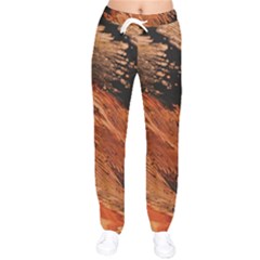 Painting Wallpaper Women Velvet Drawstring Pants