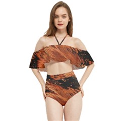 Painting Wallpaper Halter Flowy Bikini Set  by artworkshop