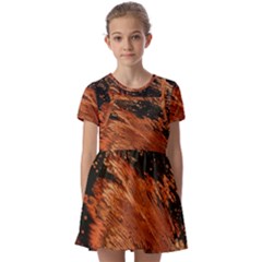 Painting Wallpaper Kids  Short Sleeve Pinafore Style Dress by artworkshop