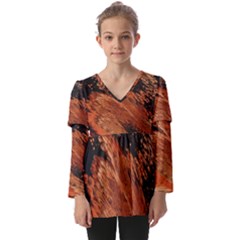 Painting Wallpaper Kids  V Neck Casual Top