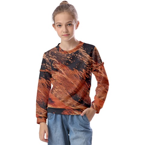 Painting Wallpaper Kids  Long Sleeve Tee With Frill  by artworkshop