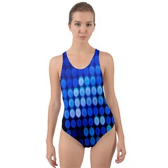 Pattern Blue Logo Cut-out Back One Piece Swimsuit by artworkshop