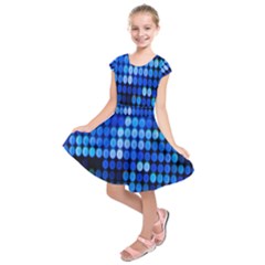 Pattern Blue Logo Kids  Short Sleeve Dress by artworkshop