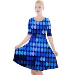 Pattern Blue Logo Quarter Sleeve A-line Dress by artworkshop