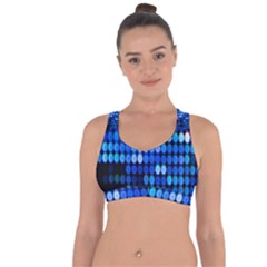 Pattern Blue Logo Cross String Back Sports Bra